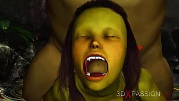 play Зеленый монстр-людоед жестко трахает возбужденную гоблинку арвен в заколдованном лесу